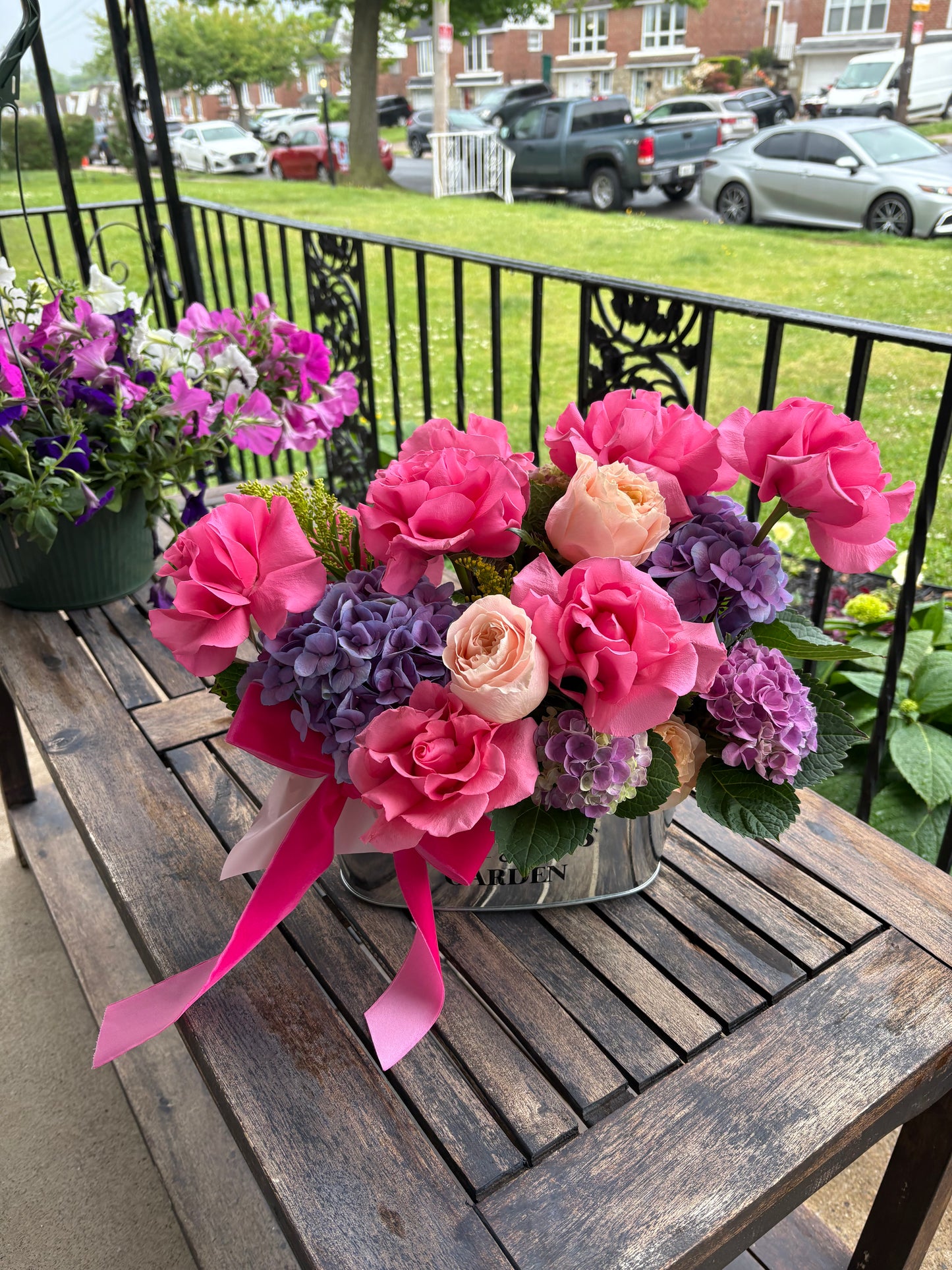 Garden Charm Pink & Purple Floral Arrangement