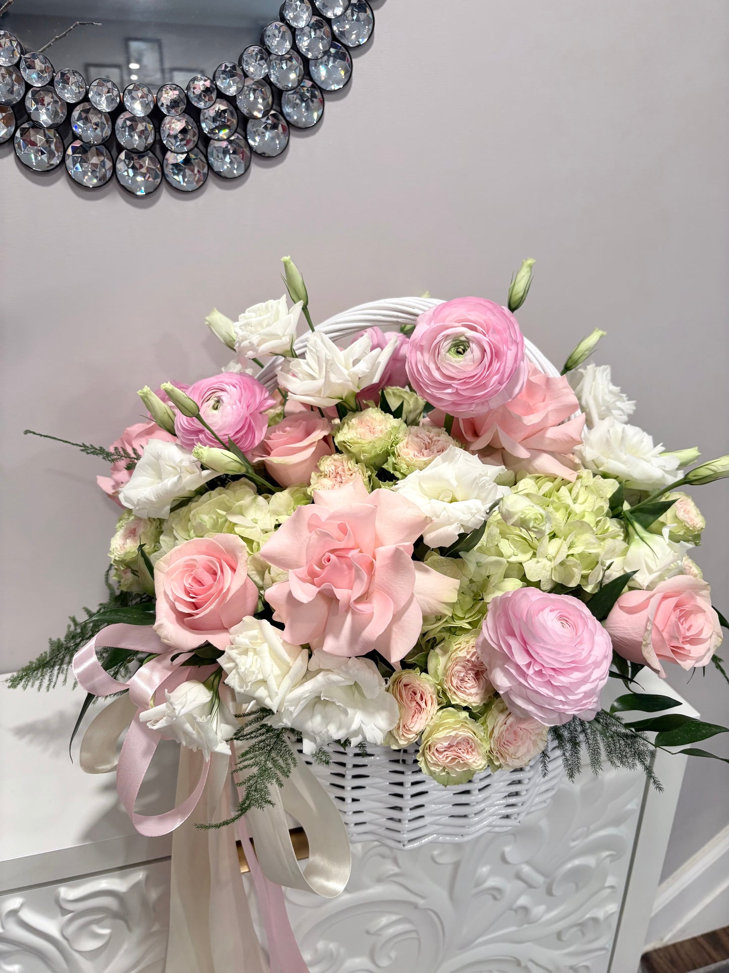 Pastel Garden Basket Arrangement