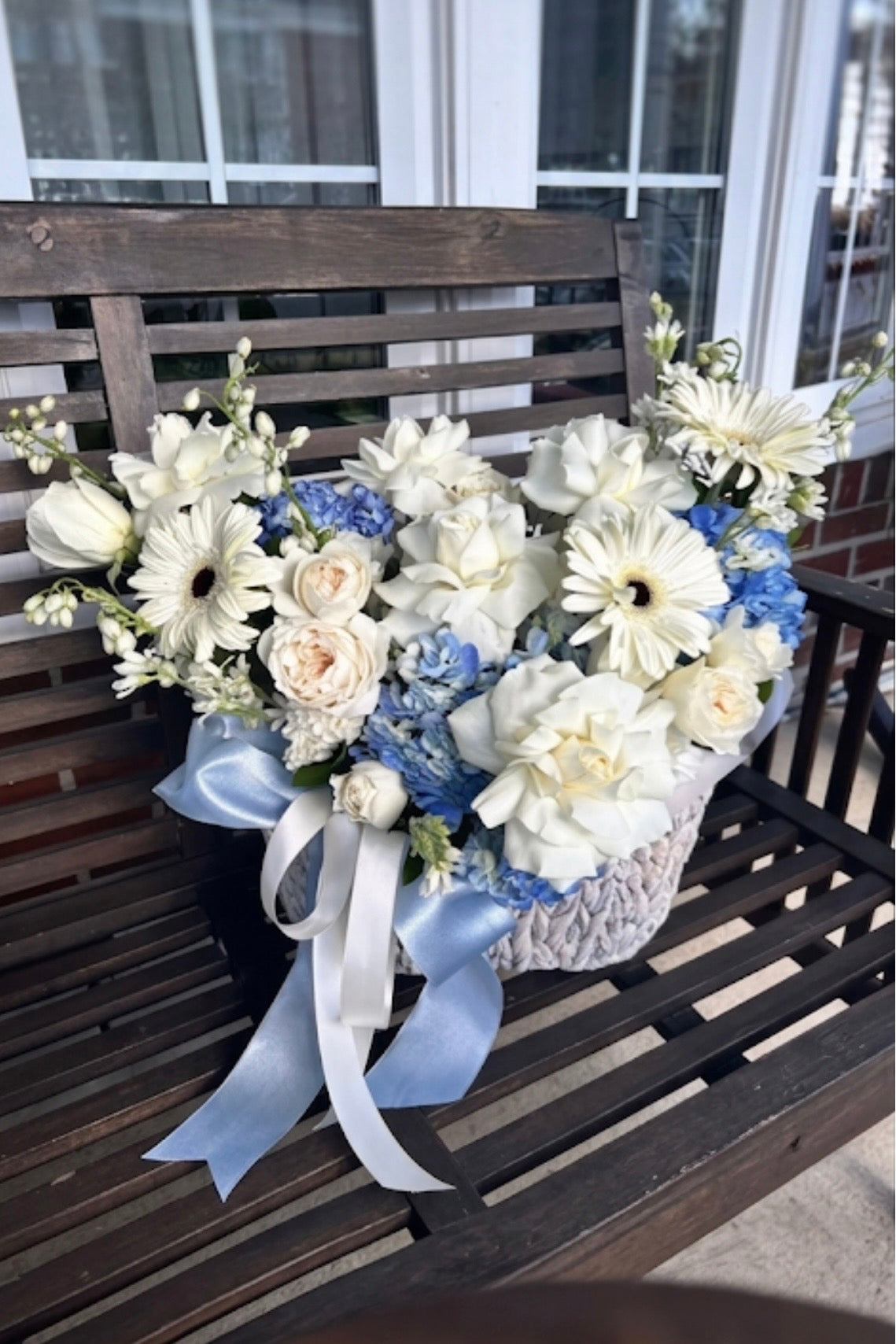 Serenity Blue: Premium Floral Basket