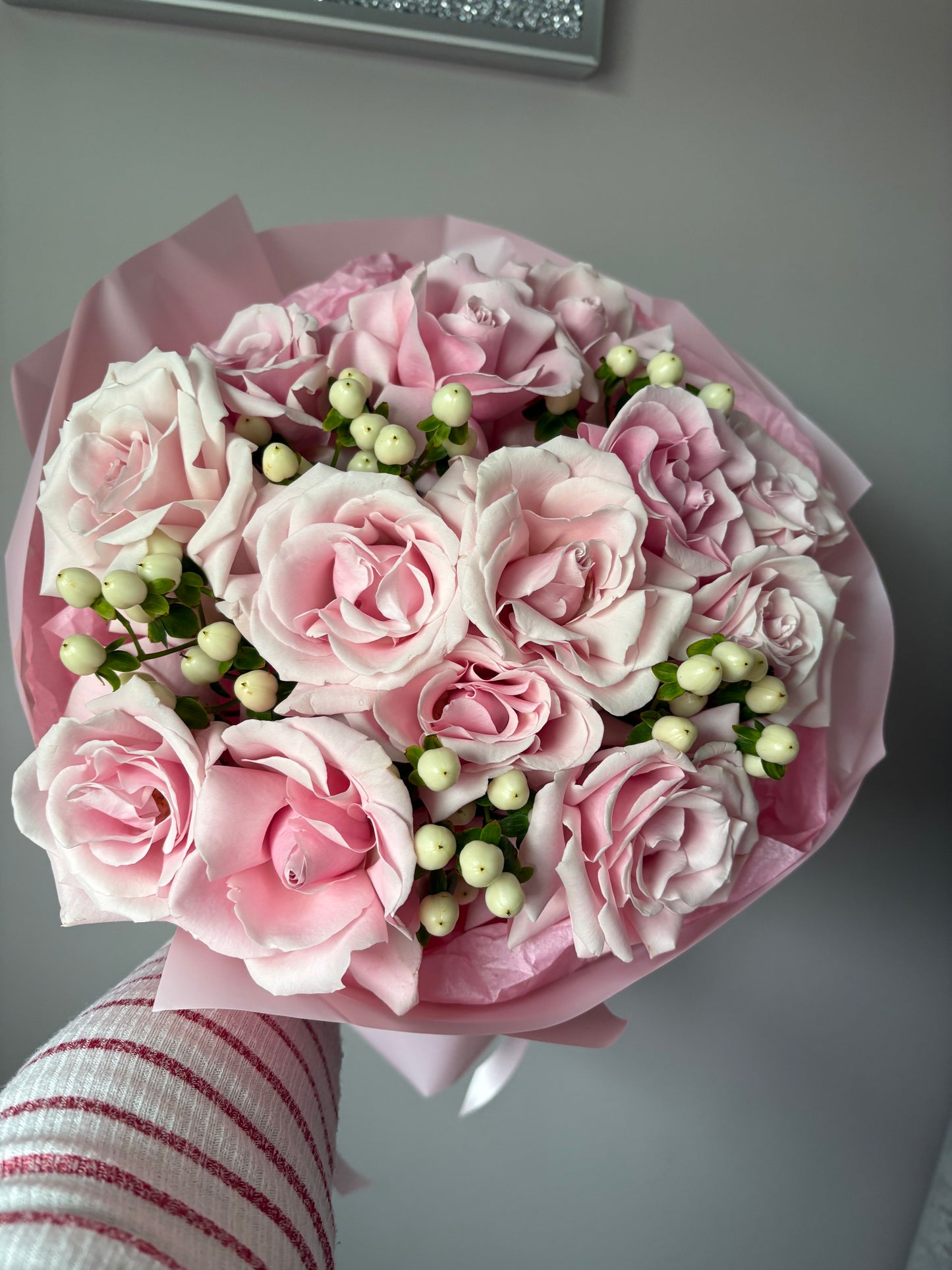 Blush Garden: Rose & Hypericum Bouquet